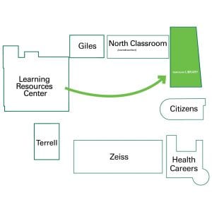 Map showing library is moving 