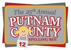 The 25th Annual Putnam County Spelling Bee logo with a cartoon child