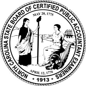 North Carolina state seal of Board of Certified Public Accountants
