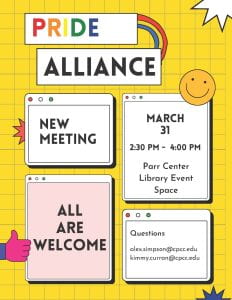 Bright yellow image with a sun and rainbow and emojis. New meeting, all are welcome.
