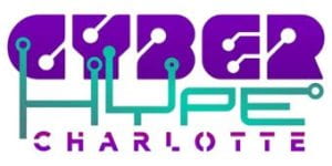 CyberHype Charlotte logo - tech looking letters in purple and teal