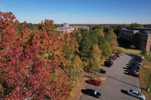 The fall view at Cato Campus. with leaves turning colors.